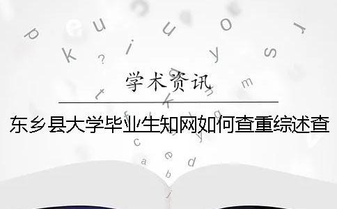 東鄉縣大學畢業生知網如何查重？綜述查重嗎？