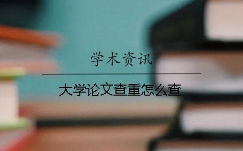 大學(xué)論文查重怎么查