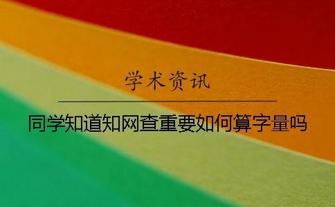 同學知道知網查重要如何算字量嗎？